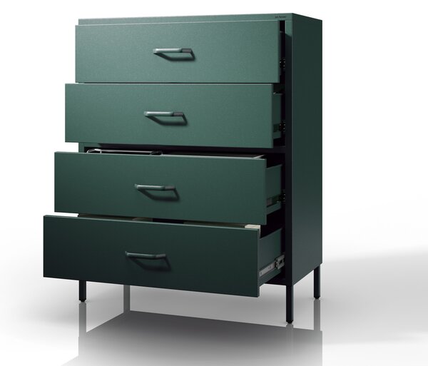 Komoda CARLA, 800 x 1015 x 400 mm, Modern: zelená láhev barva