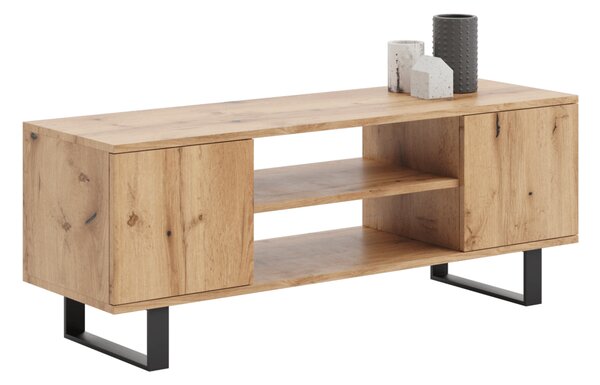 TV stolek FOCUS 135 cm – dub Craft zlatý, loftový styl