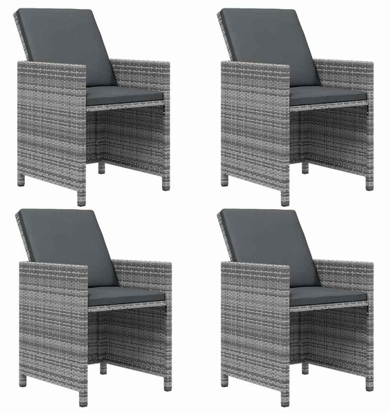 9dílný zahradní jídelní set s poduškami polyratan šedý 3095526