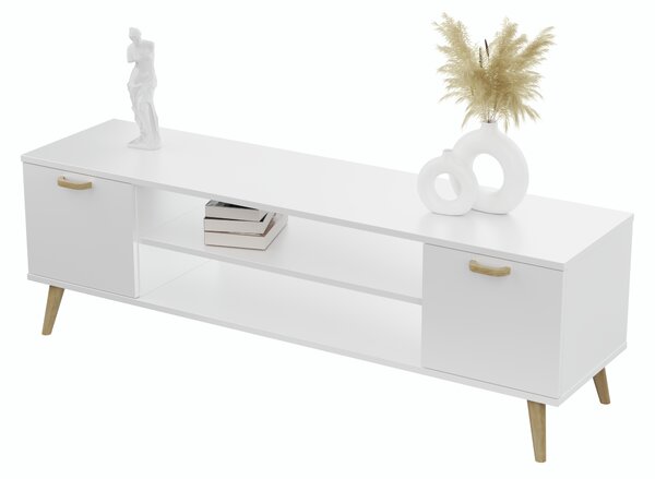 TV stolek FOCUS 155 cm – bílá, skandinávský styl