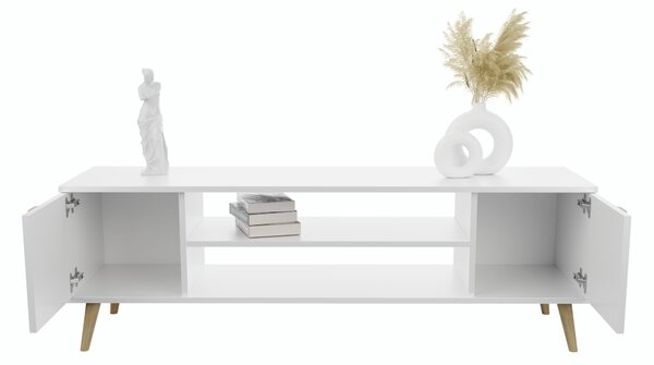 TV stolek FOCUS 155 cm – bílá, skandinávský styl