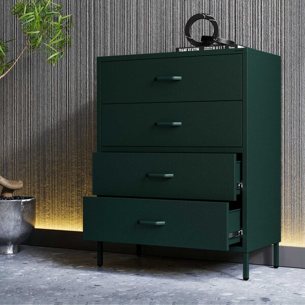 Komoda CARLA, 800 x 1015 x 400 mm, Modern: zelená láhev barva