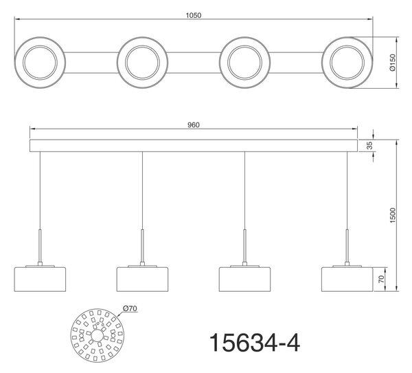 ZÁVĚSNÉ LED SVÍTIDLO, 105/15/150 cm Globo - Online Only svítidla, Online Only