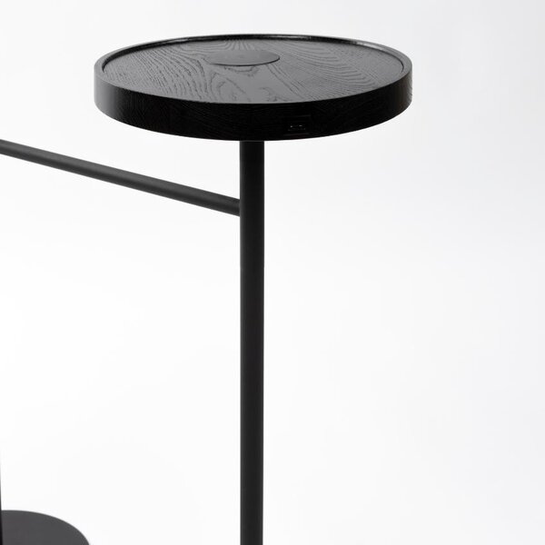 Opálově bílá skleněná stojací lampa ZUIVER ORION 145 cm s nabíjecí stanicí