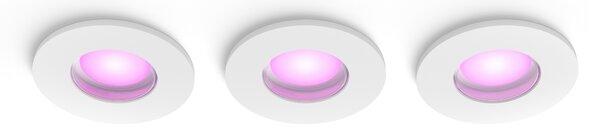 Hue Xamento recessed podhledové LED svítidlo 3x4,2W, 2000-6500K, IP44, bílá (3ks)