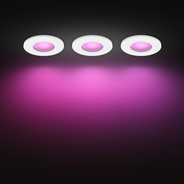 Hue Xamento recessed podhledové LED svítidlo 3x4,2W, 2000-6500K, IP44, bílá (3ks)