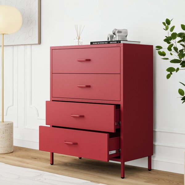 Komoda CARLA, 800 x 1015 x 400 mm, Modern: červená barva