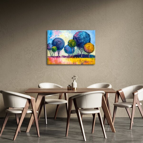 Obraz kopulovitých stromů, olejomalba (70x50 cm)