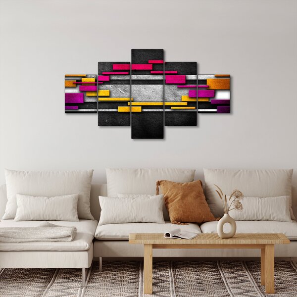 Obraz barevné abstrakce na černém pozadí (125x70 cm)