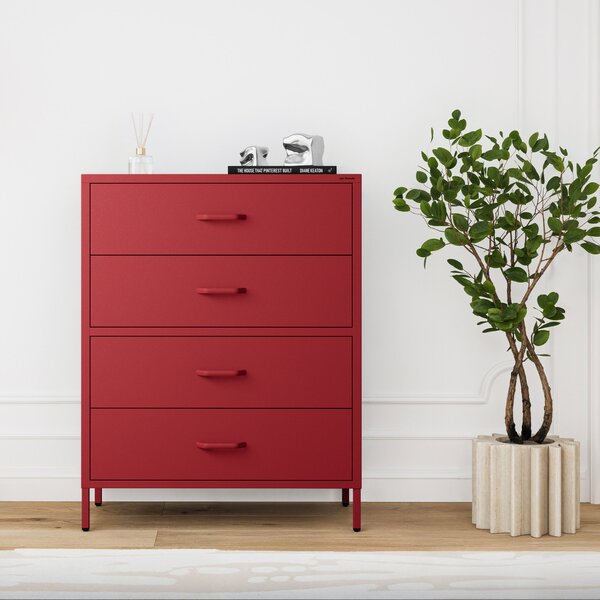 Komoda CARLA, 800 x 1015 x 400 mm, Modern: červená barva