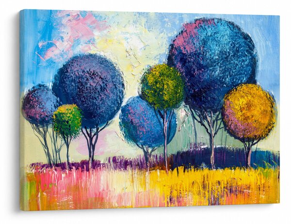 Obraz kopulovitých stromů, olejomalba (70x50 cm)