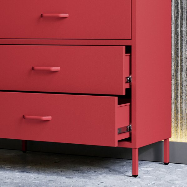 Komoda CARLA, 800 x 1015 x 400 mm, Modern: červená barva
