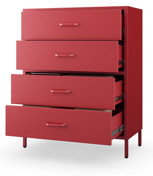 Komoda CARLA, 800 x 1015 x 400 mm, Modern: červená barva
