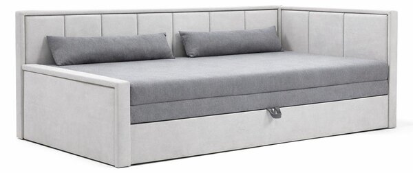Šedá žinylková rozkládací/s úložným prostorem pohovka 214 cm Fulgeo – ELTAP