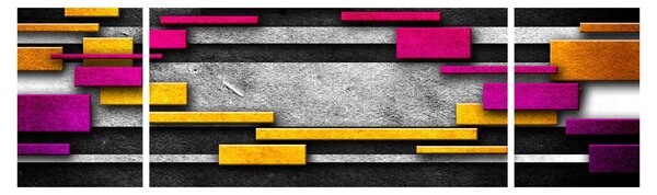Obraz barevné abstrakce na černém pozadí (170x50 cm)