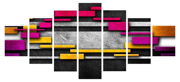 Obraz barevné abstrakce na černém pozadí (210x100 cm)