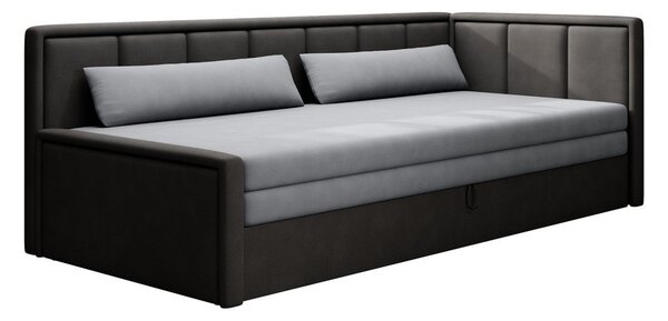 Tmavě šedá žinylková rozkládací/s úložným prostorem pohovka 214 cm Fulgeo – ELTAP
