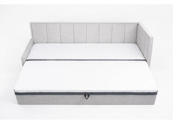 Šedá žinylková rozkládací/s úložným prostorem pohovka 214 cm Fulgeo – ELTAP