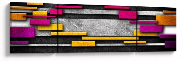 Obraz barevné abstrakce na černém pozadí (170x50 cm)
