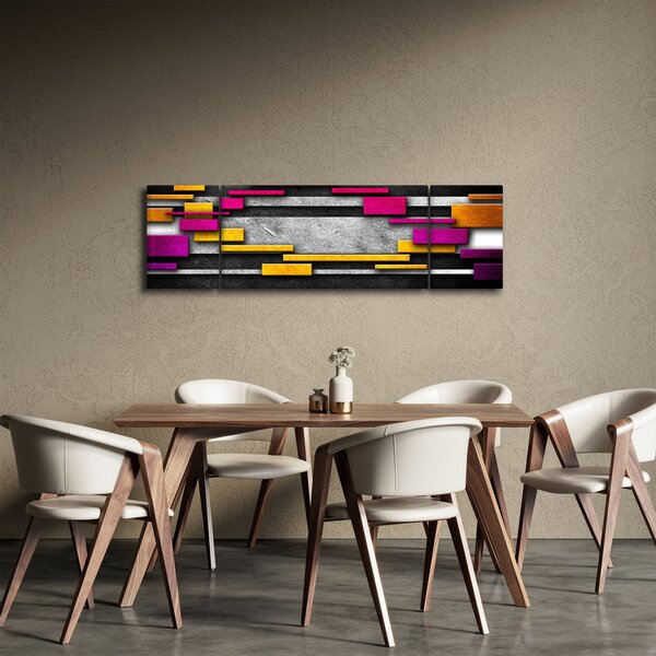 Obraz barevné abstrakce na černém pozadí (170x50 cm)
