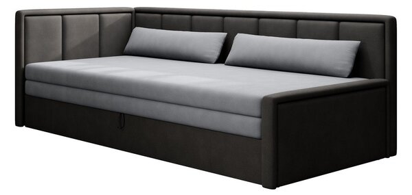 Tmavě šedá žinylková rozkládací/s úložným prostorem pohovka 214 cm Fulgeo – ELTAP