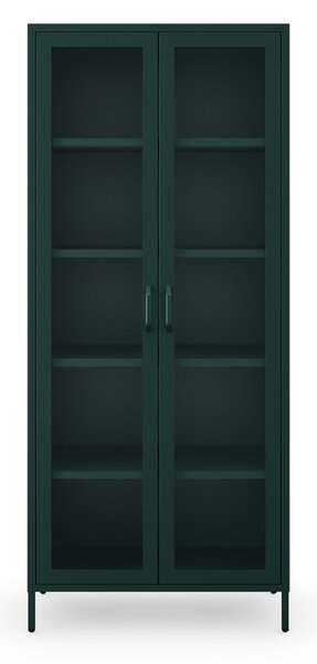 Vitrína ANGELO, 800 x 1850 x 450 mm, Modern: lahvově zelená
