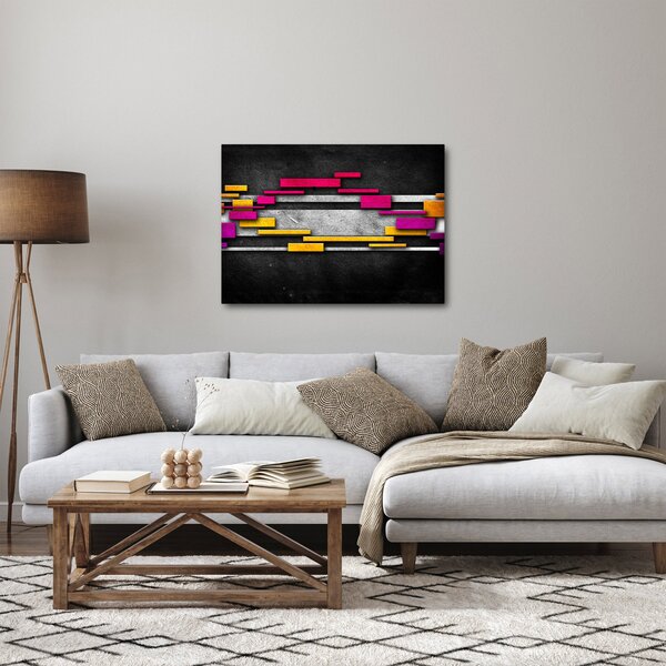 Obraz barevné abstrakce na černém pozadí (70x50 cm)