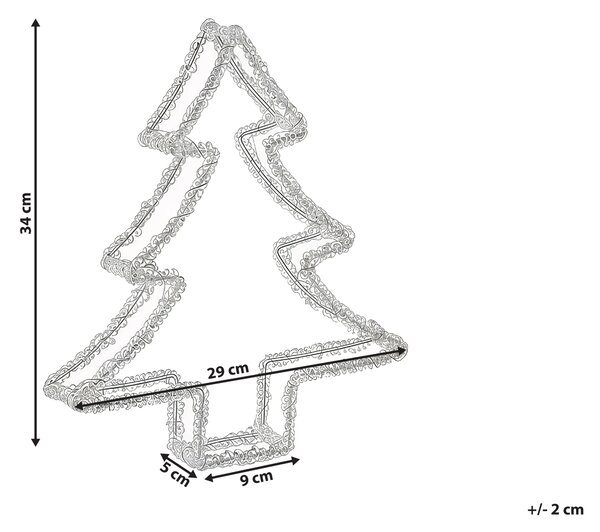 Venkovní dekorace LED OLBOAN Vánoční stromek 34 cm Bílá