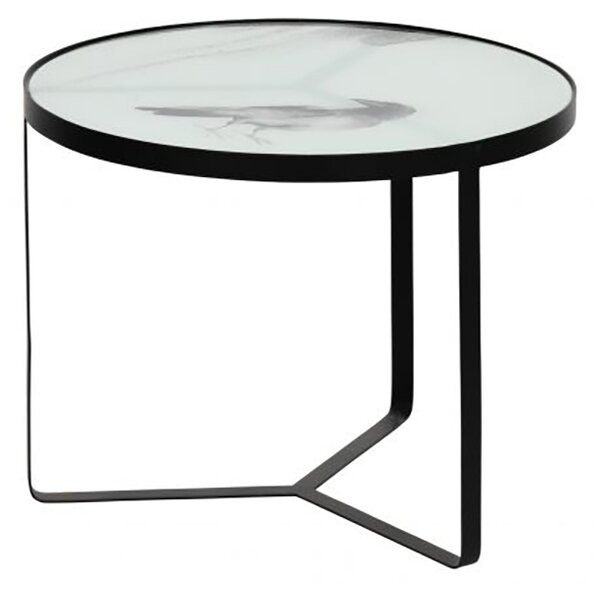 Fly skleněný příruční stolek černý 38x55