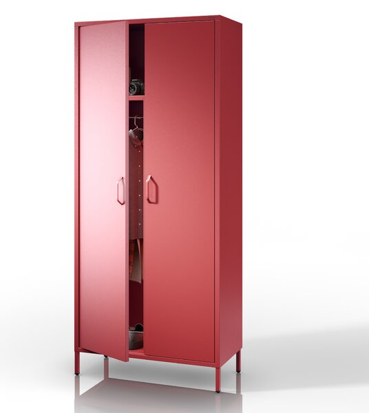 Šatní skříň FLAVIO, 800 x 1850 x 450 mm, Modern: červená barva