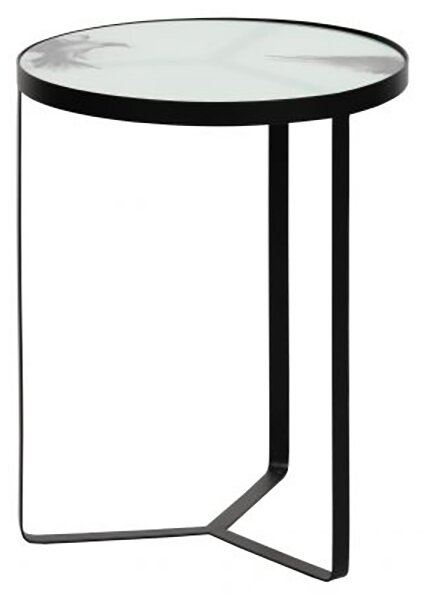 Fly skleněný příruční stolek černý 50x45