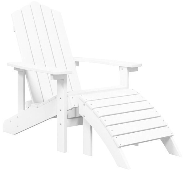 Zahradní křesla Adirondack 2 ks s podnožkami HDPE bílá 3095696