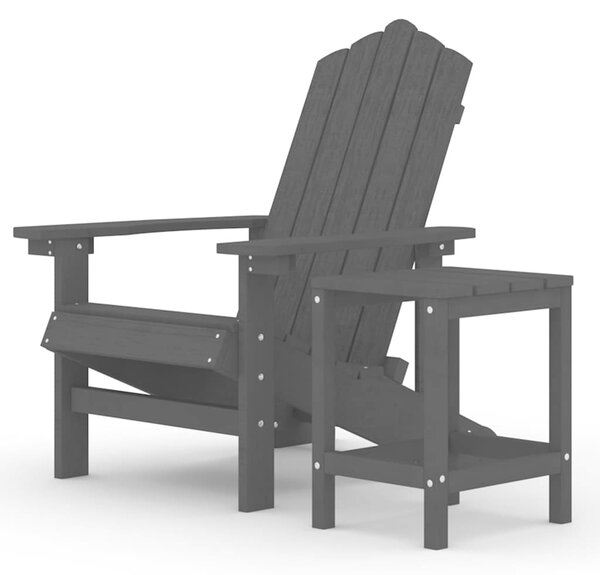 Zahradní křeslo Adirondack se stolkem HDPE antracitové 3095701