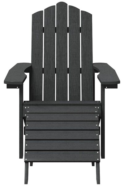 Zahradní křesla Adirondack 2 ks s podnožkami HDPE antracitová 3095697