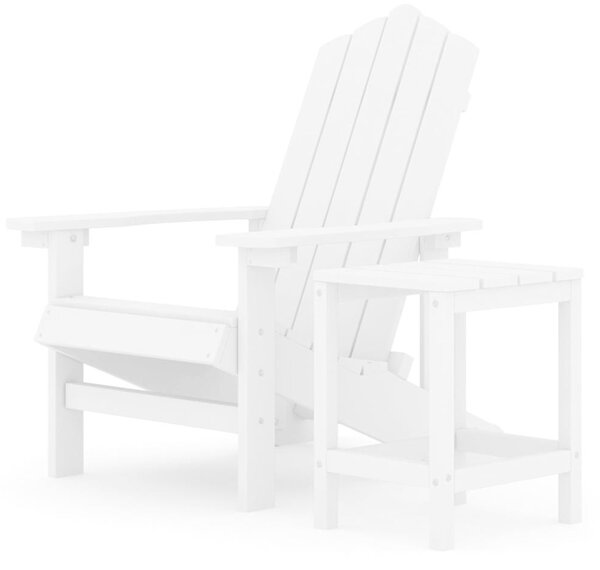 Zahradní křeslo Adirondack se stolkem HDPE bílé 3095700