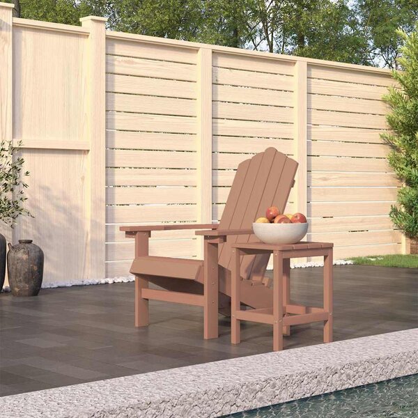 Zahradní křeslo Adirondack se stolkem HDPE hnědé 3095702