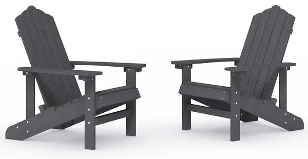 Zahradní křesla Adirondack 2 ks HDPE antracitová 3095693