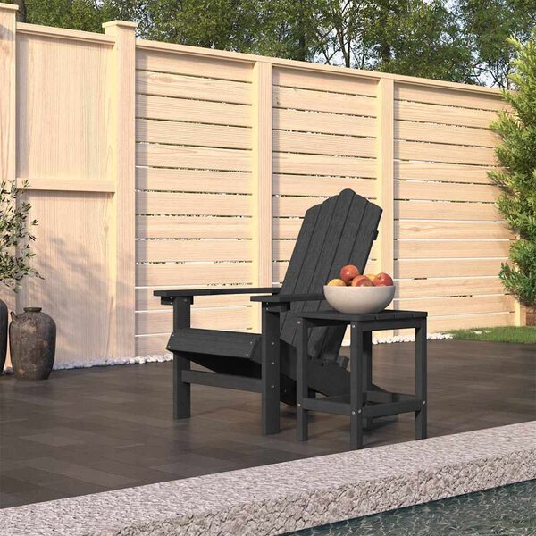 Zahradní křeslo Adirondack se stolkem HDPE antracitové 3095701
