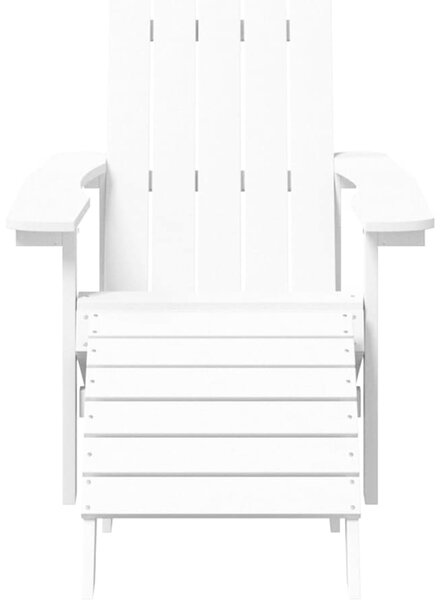 Zahradní křeslo Adirondack s podnožkou a stolkem HDPE bílé 3095708