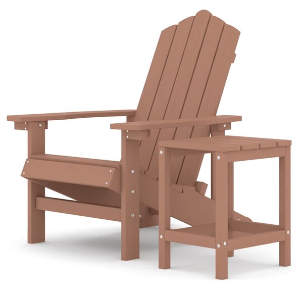 Zahradní křeslo Adirondack se stolkem HDPE hnědé 3095702