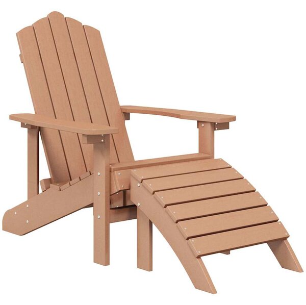 Zahradní křesla Adirondack s podnožkou a stolkem HDPE hnědá 3095714