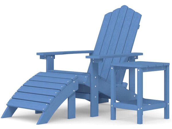Zahradní křeslo Adirondack + podnožka/stolek HDPE akvamarínové 3095711