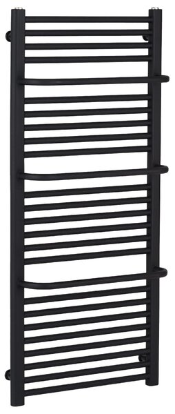 Koupelnový radiátor Antonio - boční připojení - 655W - černá matná - 1180x550 mm