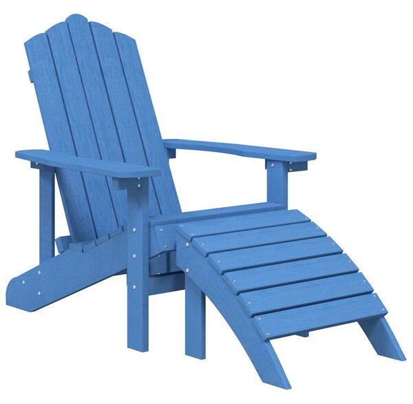 Zahradní křesla Adirondack + podnožka/stolek HDPE akvamarínová 3095715