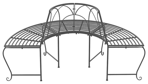 Půlkruhové lavice kolem stromu 2 ks Ø 159 cm černé ocel 3095717