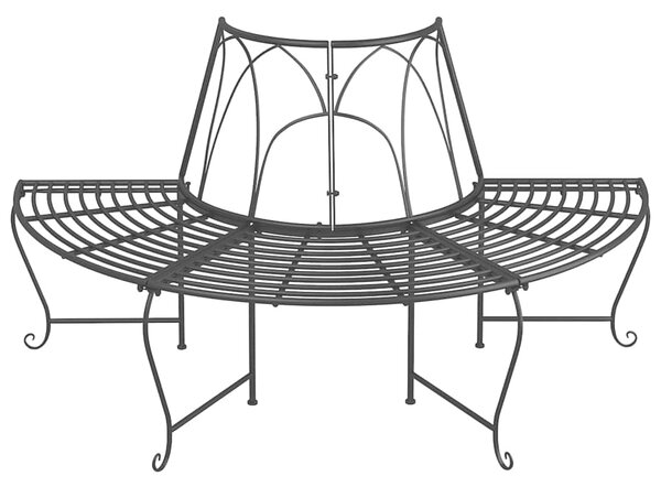 Půlkruhové lavice kolem stromu 2 ks Ø 159 cm černé ocel 3095717