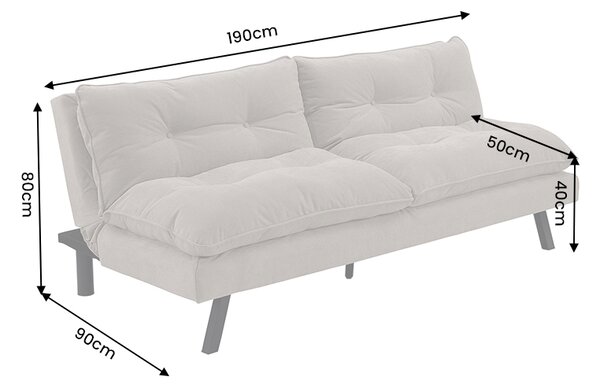 Rozkládací pohovka COCOONING 190 CM greige žinylková tkanina Nábytek | Obývací pokoj | Sedací soupravy a pohovky | Pohovky | Rozkládací