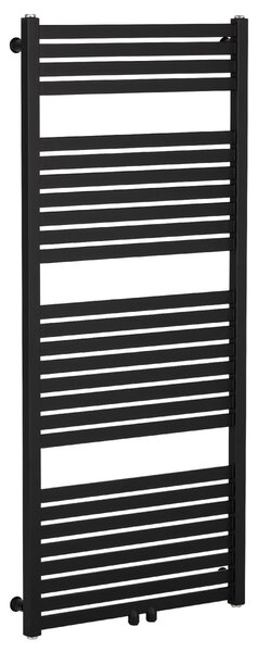 Koupelnový radiátor Vincenzo - středové připojení 50mm/boční - 600W - černá matná - 1340x600 mm