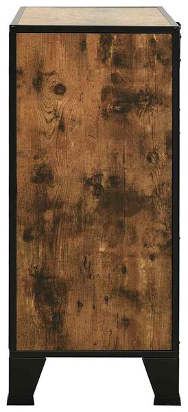 Úložná skříň rustikální hnědá 72 x 36 x 82 cm kov a MDF 335911