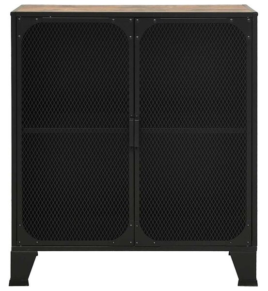 Úložné skříně 2 ks rustikálně hnědé 72 x 36 x 82 cm kov a MDF 3095969